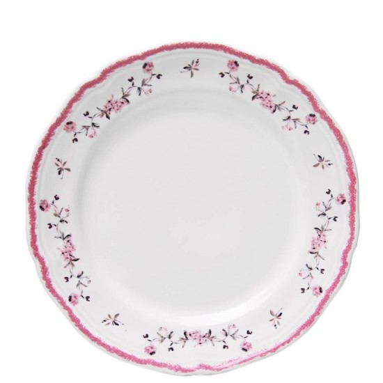 Prato 19,5cm para Sobremesa Florescer  Rosa Cerâmica 